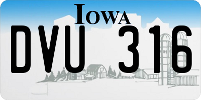 IA license plate DVU316