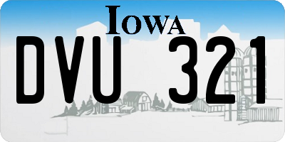 IA license plate DVU321