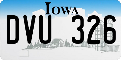 IA license plate DVU326