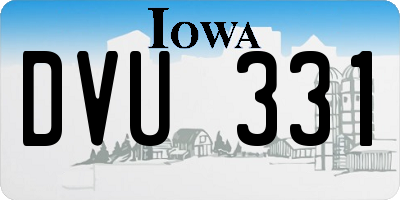 IA license plate DVU331