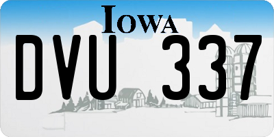 IA license plate DVU337