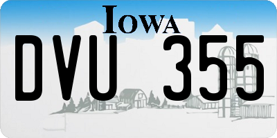 IA license plate DVU355
