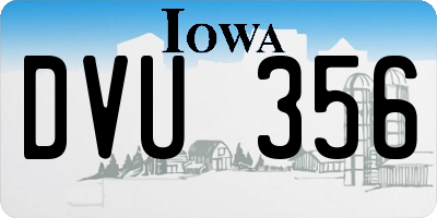 IA license plate DVU356