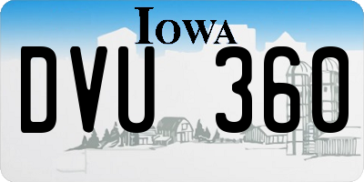 IA license plate DVU360
