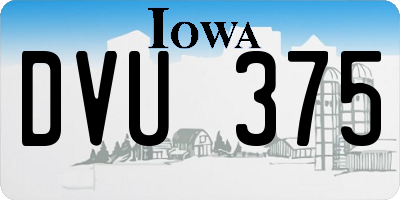 IA license plate DVU375