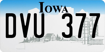 IA license plate DVU377