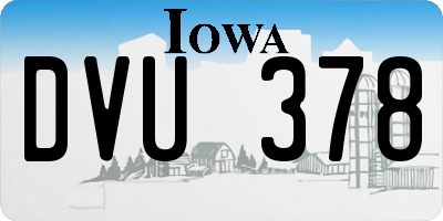 IA license plate DVU378