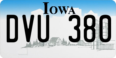 IA license plate DVU380