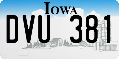 IA license plate DVU381