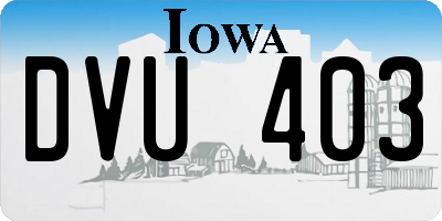 IA license plate DVU403