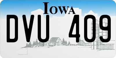 IA license plate DVU409