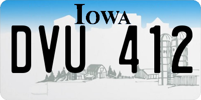 IA license plate DVU412