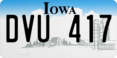 IA license plate DVU417