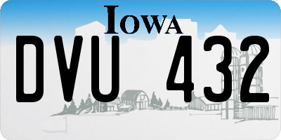 IA license plate DVU432