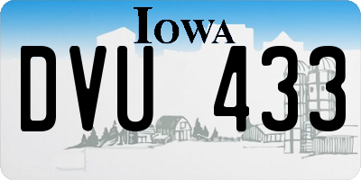 IA license plate DVU433