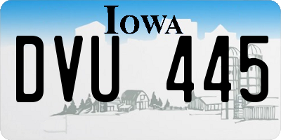IA license plate DVU445