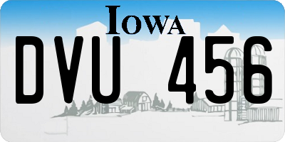 IA license plate DVU456