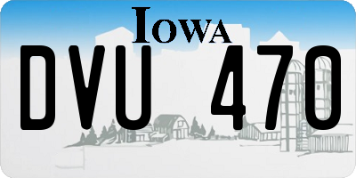 IA license plate DVU470