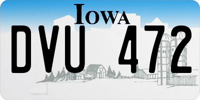 IA license plate DVU472