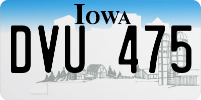 IA license plate DVU475