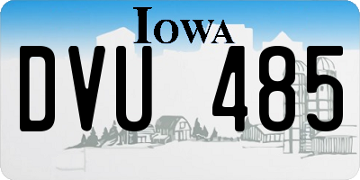 IA license plate DVU485