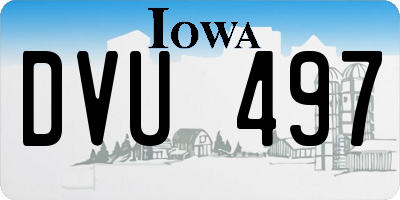 IA license plate DVU497