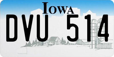 IA license plate DVU514