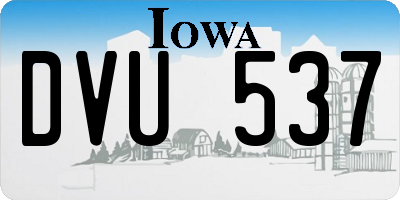 IA license plate DVU537
