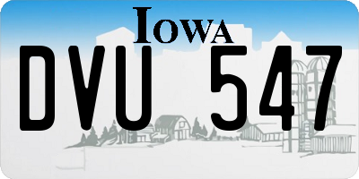 IA license plate DVU547