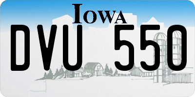 IA license plate DVU550