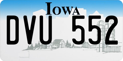 IA license plate DVU552