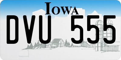 IA license plate DVU555