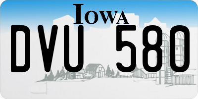 IA license plate DVU580