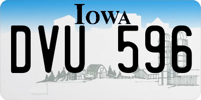 IA license plate DVU596