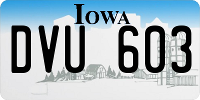 IA license plate DVU603