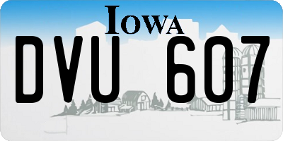 IA license plate DVU607