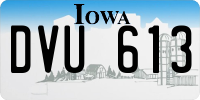 IA license plate DVU613