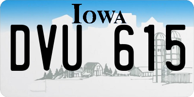 IA license plate DVU615