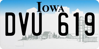 IA license plate DVU619