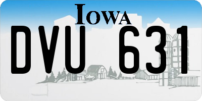 IA license plate DVU631