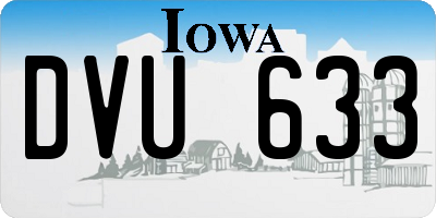 IA license plate DVU633