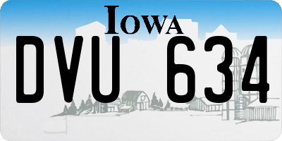IA license plate DVU634
