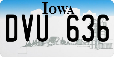 IA license plate DVU636