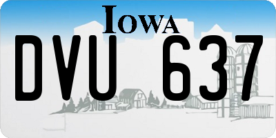 IA license plate DVU637