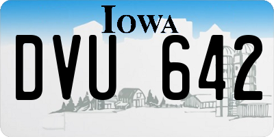 IA license plate DVU642