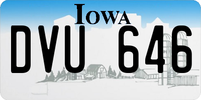 IA license plate DVU646
