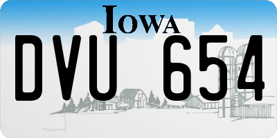 IA license plate DVU654