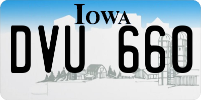 IA license plate DVU660