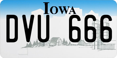 IA license plate DVU666