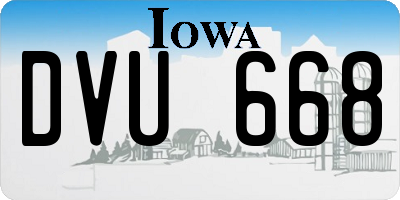 IA license plate DVU668